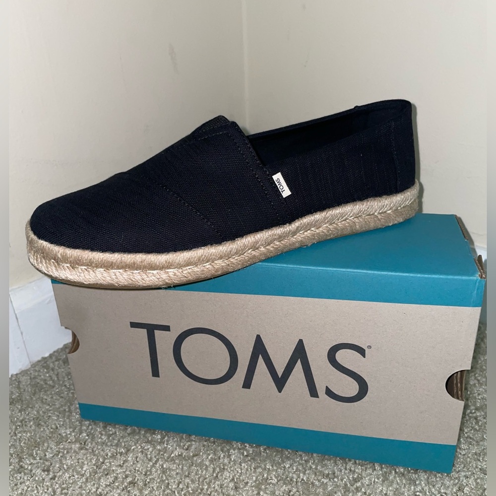 TOMS Black Slip-On Loafers